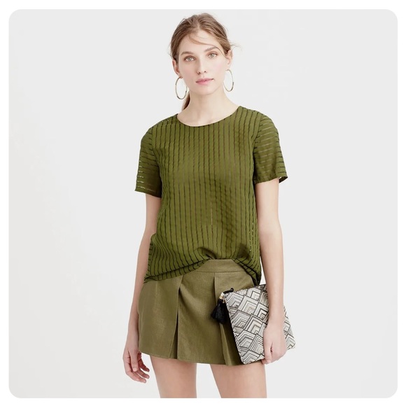 J Crew Size 4 Navy Striped Sheer Tee - Picture 6 of 6